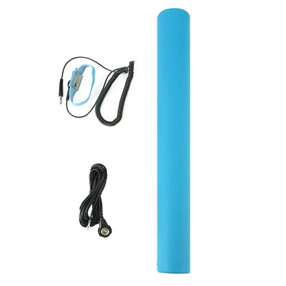 MWRF Source ESD Mat Kit with Wrist Strap and Grounding Cord (20 Inches x 24 Inches x 0.12 Inch, Blue)