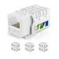 Cat6 Keystone Jacks 12-Pack, RJ45 Keystone Jack 90 Degree Punch Down, Ethernet Jack for Cat6, Cat5e, Cat5 Cabling, Slim Profile in White