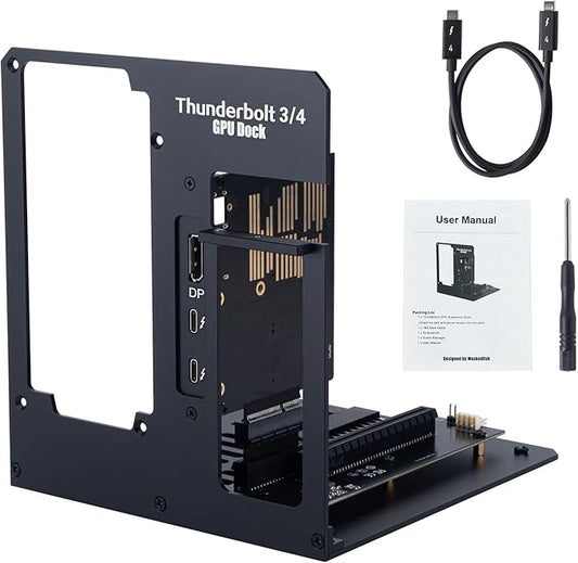 eGPU Enclosure Thunderbolt 3/4 USB4 40Gbps PD 85W Charging External GPU Dock Compatible with NVIDIA/AMD Graphics Cards on Win 10/11 Linux System, ATX Power Supply (MK-L18)