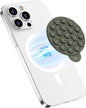 Magnetic Suction Cup Phone Mount for MagSafe Case, Silicone Hands-Free Phone Grip Holder for iPhone and Android, Mirror Shower Phone Stand for Makeup FaceTime Gym Kitchen Bathroom, Olive Green