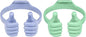 Honsky Thumbs up Cell Phone Stand Holder, Ok Stand Tablet Stand Cradle for Desk Desktop Smartphone Cellphone Mobile Phone Tablets - Universal Adjustable Flexible - Light Purple/Light Green