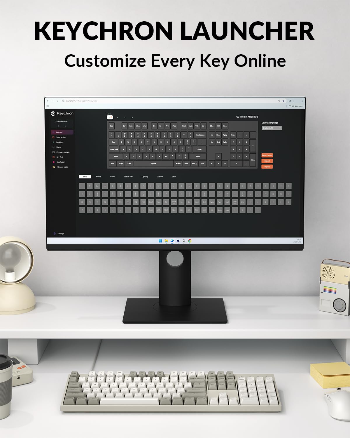 Keychron C2 Pro Wired Mechanical Keyboard with 8K Hz Polling Rate, Full Size Custom RGB Backlit Hot-Swappable, Non-Shine Through PBT Keycaps Compatible with Mac Windows Linux