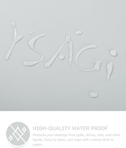 YSAGi Non-Slip Leather Desk Pad, Waterproof Laptop Computer Desk Keyboard Mat, Table Protector Blotter Mat, Large Mouse Pad for Office/Work/Home/Decor(Silver-Grey, 31.5" x 15.7")