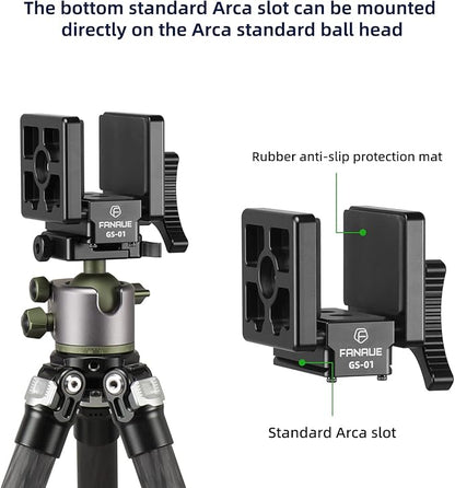 FANAUE GS-01Arca Swiss Rifle Saddle Mount, Hunting Tripod Clamp with Quick Release Plate, Shooting Tripod Rest, Enhanced Accuracy Ball Head & Adapter for Hunting and Shooting