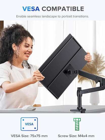 UPERFECT 22" QLED 2K Portable Monitor w/VESA & 180° Adjustable Stand, 2560×1440 QHD FreeSync IPS HDR Gaming Display, USB-C HDMI Travel Second Monitor for Laptop, Switch, Phone