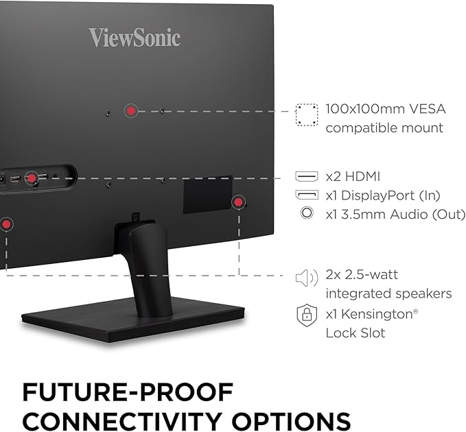 ViewSonic VS2725-2K 27 Inch QHD 1440p Monitor with 100Hz, HDMI, DisplayPort, and Variable Refresh Rate for Home and Office