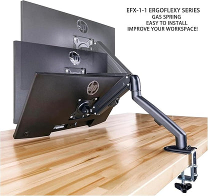 Dell 24" FHD VA Monitor with 5 ms Response Time, Flicker Free & Anti-Glare Display, VESA Mount(100x100mm), 1 x DisplayPort, VGA, Home & Business, Black (2025 Latest Model) & Ergoflexy Single Mount Arm