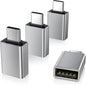 Elebase USB C Adapter for New iPhone 16 4Pack,USBC Male to USB 3.0 Female Adapter,Type C Thunderbolt 4 OTG Converter for Receivers Dongles,Hard Disk,Printers,Camera,Tablet,Laptop,Microsoft Surface