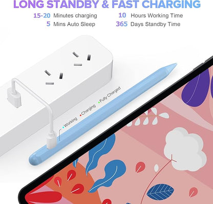 Stylus Pen for iPad with Palm Rejection, Active Pencil Compatible with (2018-2025) Apple iPad Pro (11"/12.9"/M4),iPad Air 3/4/5/M2/M3,iPad 6/7/8/9/10/11,iPad Mini 5/6 Gen(Blue)