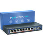 YuanLey 8-Port 10G Ethernet Switch, 8 x 10Gbps RJ45 Ports, Support 10G/5G/2.5G/1G/100Mbps Speed Auto-Negotiation, 160Gbps Switching Capacity, Unmanaged Switch Rackmountable, Plug and Play