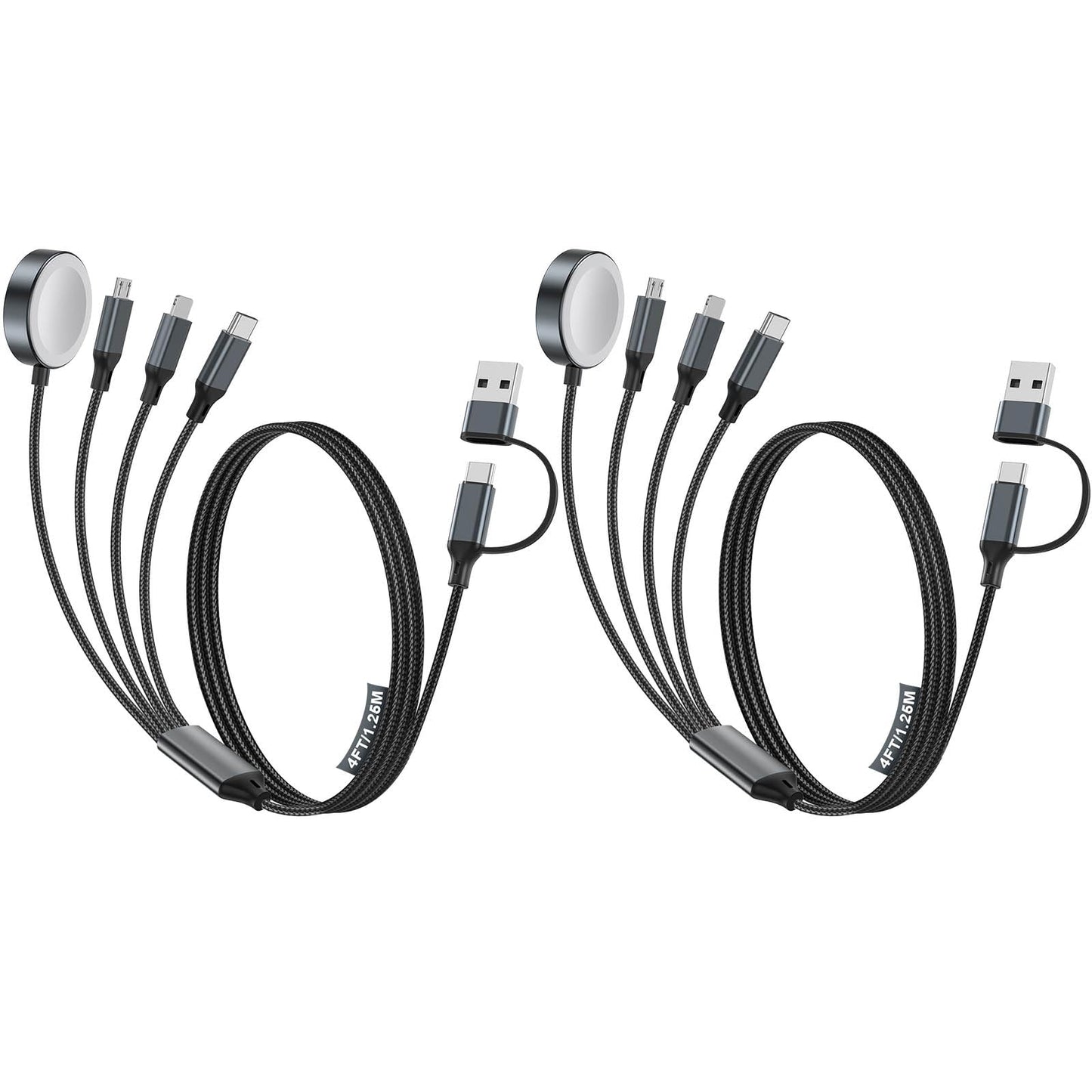 4-in-2 Multi Charging Cable for Apple Watch Charger/iPhone/Galaxy Charger