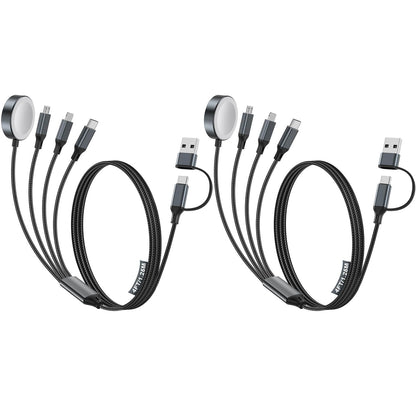 4-in-2 Multi Charging Cable for Apple Watch Charger/iPhone/Galaxy Charger