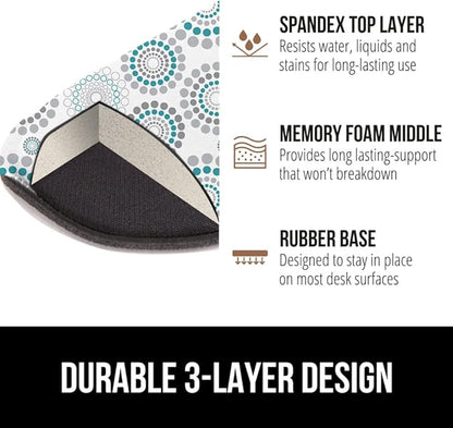 GORILLA GRIP Silky Gel Memory Foam Wrist Rest for Computer Keyboard, Mouse, Ergonomic Design for Typing Pain Relief, Desk Pads Support Hand and Arm, Mousepad Rests, Stain Resistant, 2 Piece Pad Spiral