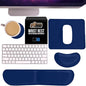 GORILLA GRIP Silky Gel Memory Foam Keyboard Wrist Rest and Mouse Pad for Computer, Ergonomic Design Typing Support, Desk Office Supplies, Hand & Arm Mousepad Cushion and Coaster 4 Piece Set Navy Blue