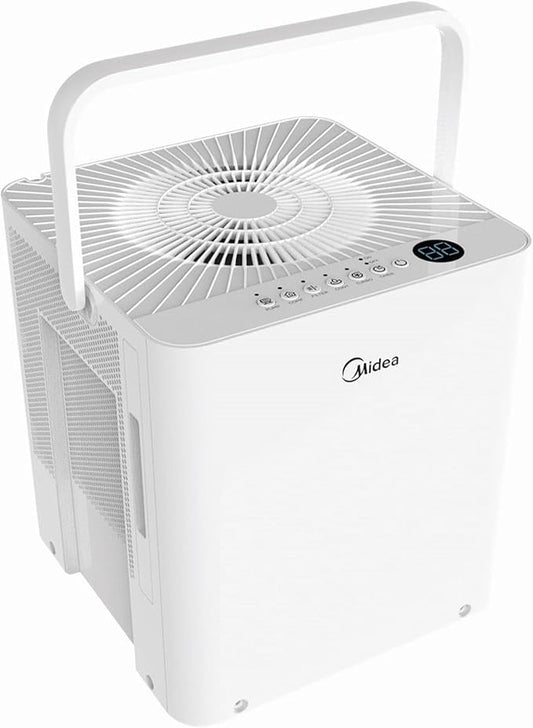 Midea Cube 50 Pint Dehumidifier for Basement and Rooms at Home for up to 4,500 Sq. Ft., Built-in Pump, Drain Hose Included, Smart Control, Works with Alexa (White), ENERGY STAR Most Efficient 2023