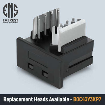 Everest 45Term - 45° Angled Speed Termination Keystone Tool Set - with 20-Pack of RJ45 Cat6 Keystone Jacks in Blue (Slim Profile Design) - Time Saver Network Punch Down Tool Cat6