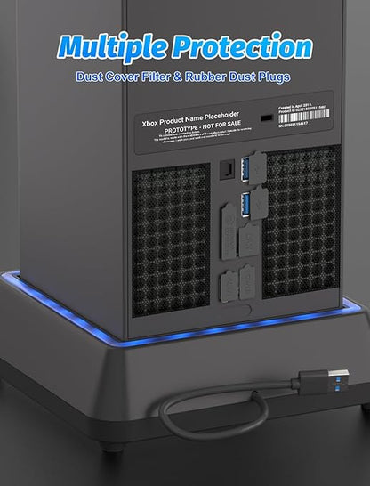 Cooling Fan for Xbox Series X Mviioe Xbox Series X Cooling Stand with LED Indicator, Extra Big Turbo Fan, USB 2.0 Ports, Dust Cover Filters (Only Compatible with Xbox Series x)