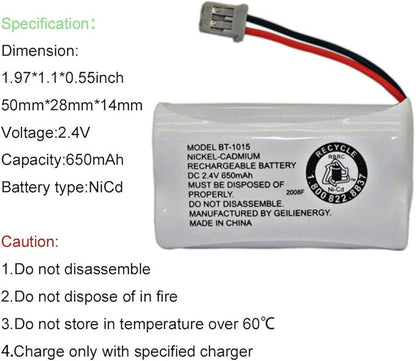 GEILIENERGY BT-1015 BT1015 Battery Compatible for Uniden BT1007 BT-1007 BT904 BT-904 BBTY0651101 BBTY0460001 BBTY0510001 BBTY0624001 BBTY0700001 HHR-P506, HHR-P506A Cordless Phone(3-Pack)