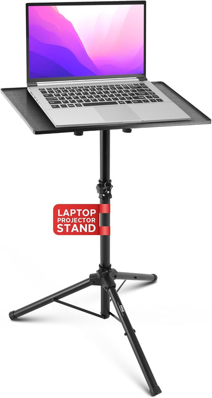 Pyle Universal Projector Stand – Adjustable Tripod for Laptop, DJ Gear, Projectors – Heavy-Duty, Portable – Height Adjustable 28" to 46" – Ideal for Stage, Studio, Office, Events