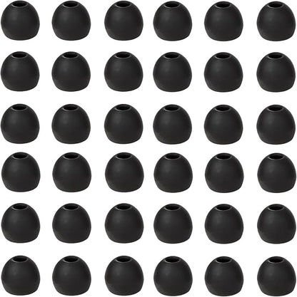 36 Pieces Medium Earbud Tips Soft and Comfortable Ear Bud Replacement Pieces Silicone Fit Most in-Ear Headphones，Inner Hole 3.8mm -5.5mm，Medium Black Earbud Replacement Tips