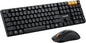 ProtoArc Mechanical Keyboard and Mouse, KM310 Wireless Rechargeable Aluminum Keyboard Mouse, 2.4G+Dual Bluetooth, Low Profile Keys, Red Switches, Multi-Device, for Windows/Mac - Black