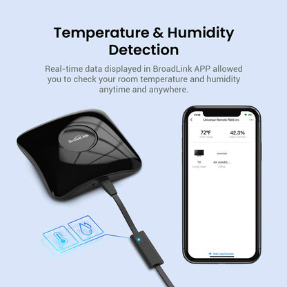 BroadLink RM4 Pro S IR RF Hub, Temp Humidity Sensor Cable 2.4G Wi-Fi