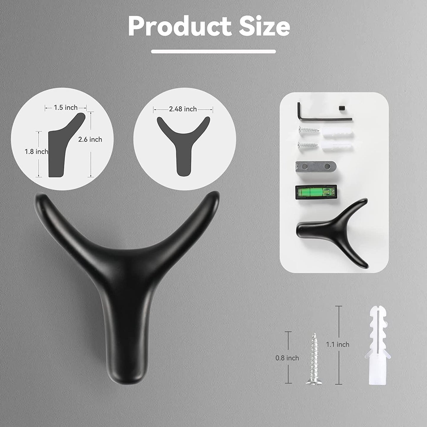 NETLKLA 4 Packs Towel Hooks,Coat Hook Cow Head Wall Hooks, Metal Heavy Duty Wall Hooks for Hanging Coats, Hats, Bags, Kitchenware and Towels in Living Room, Kitchen, Bedroom and Bathroom (Black)