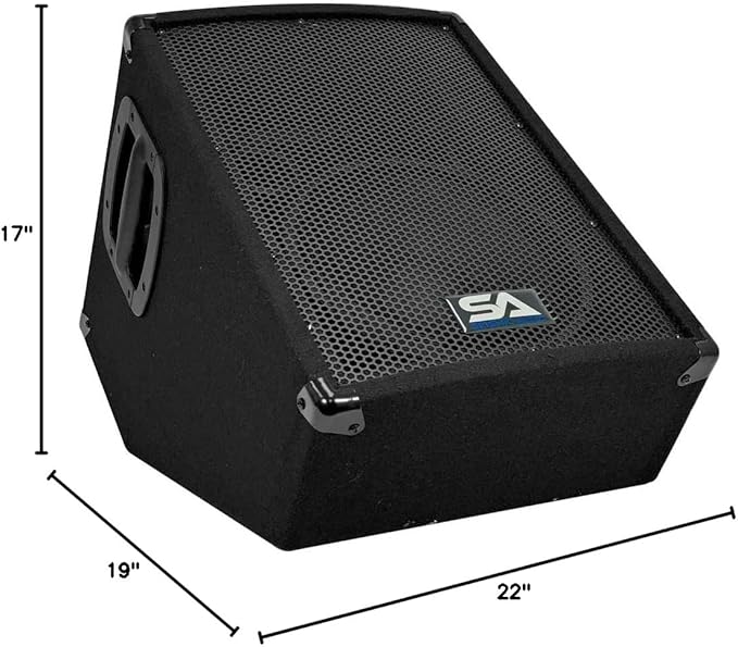 Seismic Audio - SA-10MT-PW-Pair - Pair of Powered 2-Way 10" Floor / Stage Monitor Wedge Style with Titanium Horns