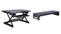 Rocelco 32" Height Adjustable Standing Desk Converter - Sit Stand Computer Workstation Riser - Dual Monitor Retractable Keyboard Tray Gas Spring Assist - Black (R EADRB2)