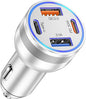USB C Fast Car Charger, 65W 4-Port Dual USB-C & USB-A Multiport Car Phone Charger Adapter,Fast Charging Cigarette Lighter Adapter Truck Car Accessories for iPhone 16/16e/15 Pro Max,Samsung,iPad,Pixel