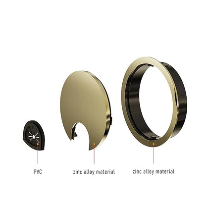 2 Pack Desk Grommet 2 Inch 50mm, Zinc Alloy Computer Desk Wire Hole Cover, Office Desktop Cord Cable Hole Metal Ring, Bronze Tone