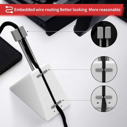 HOTLINEGAMES Mouse Bungee Mouse Cord Clip Cord Management System Fixer Holder for Esports FPS Game (3.0 White)