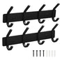 VAEHOLD Hat and Coat Wall Mount Rack - Hooks for Robes, Bags, Keys, and Towels - Bathroom Towel Hanger Organizer (White, “T“ Shape 3 Hooks 2 Pack)