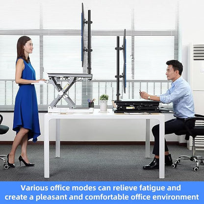 Pholiten Tall Vertically Stacked Dual Monitor Desk Mount Stand,Extra Tall 31 Inch Monitor Stand, Fully Adjustable Monitor arm for 13-32 Inch LCD Screen，Holds up to 22lbs