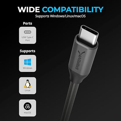 SABRENT USB-C to DB9 Serial RS-232 Adapter Cable 3FT, Prolific PL2303GS Chipset, USB 2.0, 1bps-12Mbps Baud Rate, for POS Terminals, Modems, GPS, Industrial Devices (CB-D9C3)