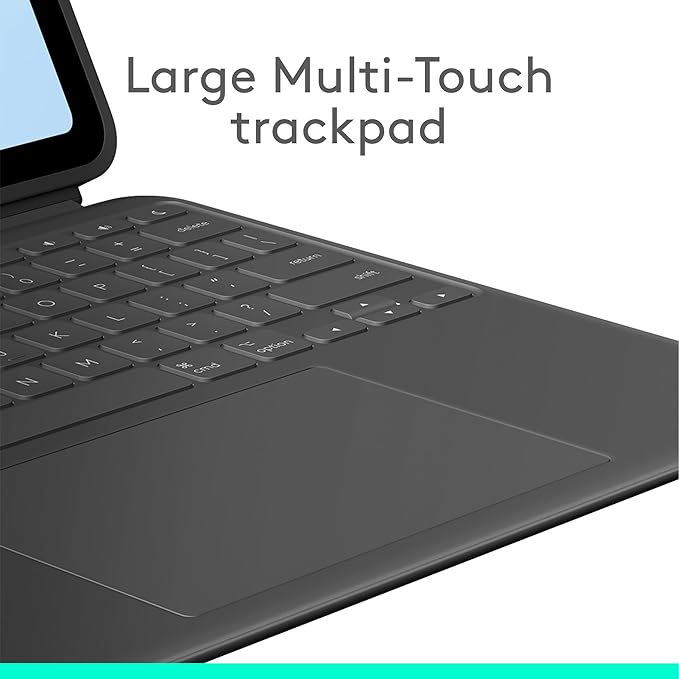 Logitech Combo Touch iPad Air 13 inch Case M2 (2024), iPad M3 & Air Keyboard Case with Kickstand - Midnight Black