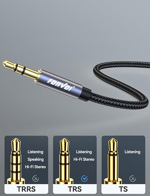 8FT 3.5mm Aux Jack Audio Extension Cable,Male to Female,TRS Headphone Extension Cable Compatible with Heaphone, MP3 Players iPhone iPad Tablets Media Player