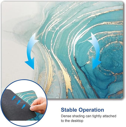 Mouse Pad, Marble Mouse Pad, Square Premium-Textured Mouse Mat Waterproof Non-Slip Rubber Base Computer Mousepads for Office Laptop Desk, Blue Marbling