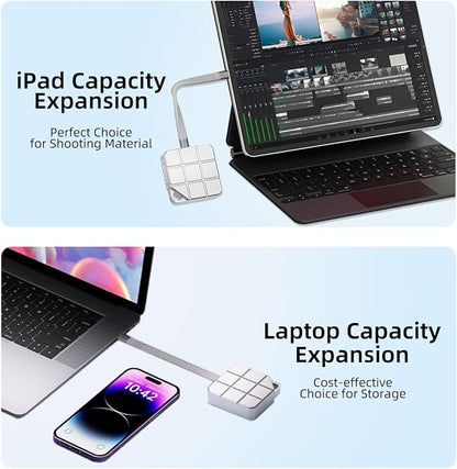 MAIWO 1TB Portable External Solid State Drive Build-in M.2 2230 PCIe NVMe SSD, USB C 3.2 Up to 1050MB/s, Mini Cute PSSD for iPhone 15 16 Pro Max MacBook Pro Air, Aluminum (Silver)