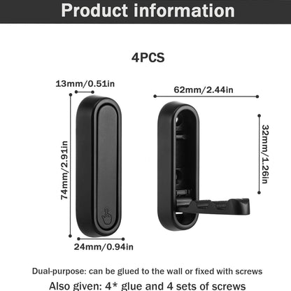 YipuVR 4PCS Gold Foldable Wall Hooks, Metal Folding Hooks Wall Mount, Easy Installation, Suitable for Bathroom Kitchen, Flip Down Hook for Wal l Hanging Coat, Bag, Towel, Key, Hat (Black)