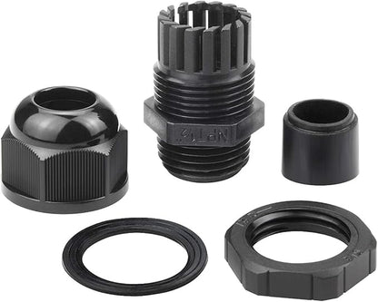 XHF 5 Pcs 1" IP68 Strain Relief Nylon Cord Grip Waterproof NPT Cable Glands Adjustable UL Listed and RoHS Compliant (Black)