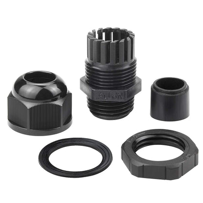 XHF 5 Pcs 3/4" IP68 Strain Relief Nylon Cord Grip NPT Cable Glands Adjustable UL Listed and RoHS Compliant (Black)