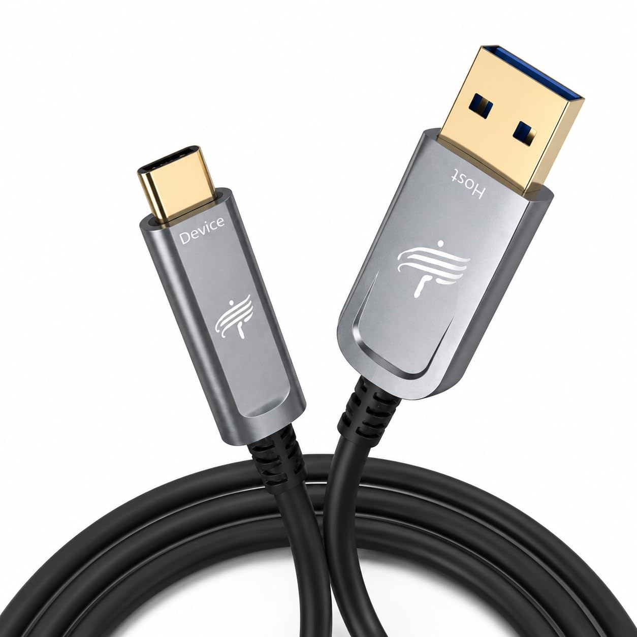 DWLCWY Fiber Optic USB A to USB C Cable 33ft, 10Gbps Active Optical Long-Distance USB-C Extension with SiliconLine Chip, EMI-Free for 4K Video Conferencing Rooms, Industrial Equipment,Data Center