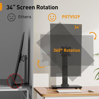 Perlegear Single Monitor Stand for 13–34 inch Screens up to 44 lbs