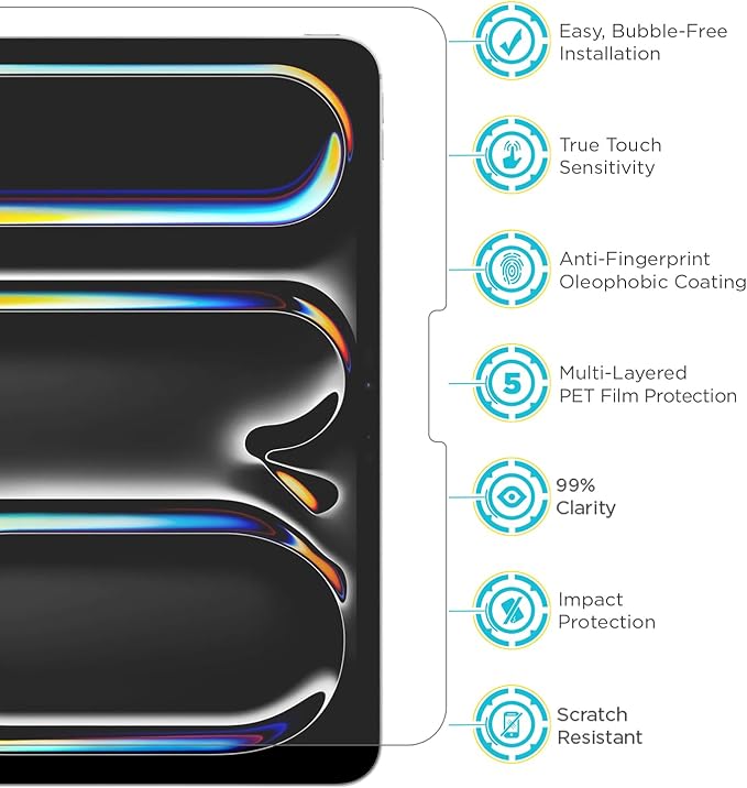 Tech Armor Matte Anti-Glare Film Screen Protector for iPad Air 13 (2025) and iPad Pro 13 Inch 2024 - Perfect for Drawing, Writing, and Note-taking like on Paper 2 Pack