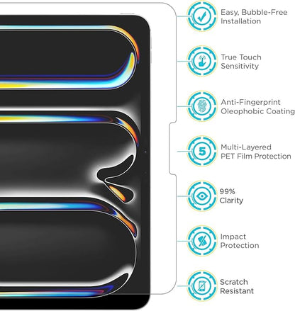 Tech Armor Matte Anti-Glare Film Screen Protector for iPad Air 13 (2025) and iPad Pro 13 Inch 2024 - Perfect for Drawing, Writing, and Note-taking like on Paper 2 Pack