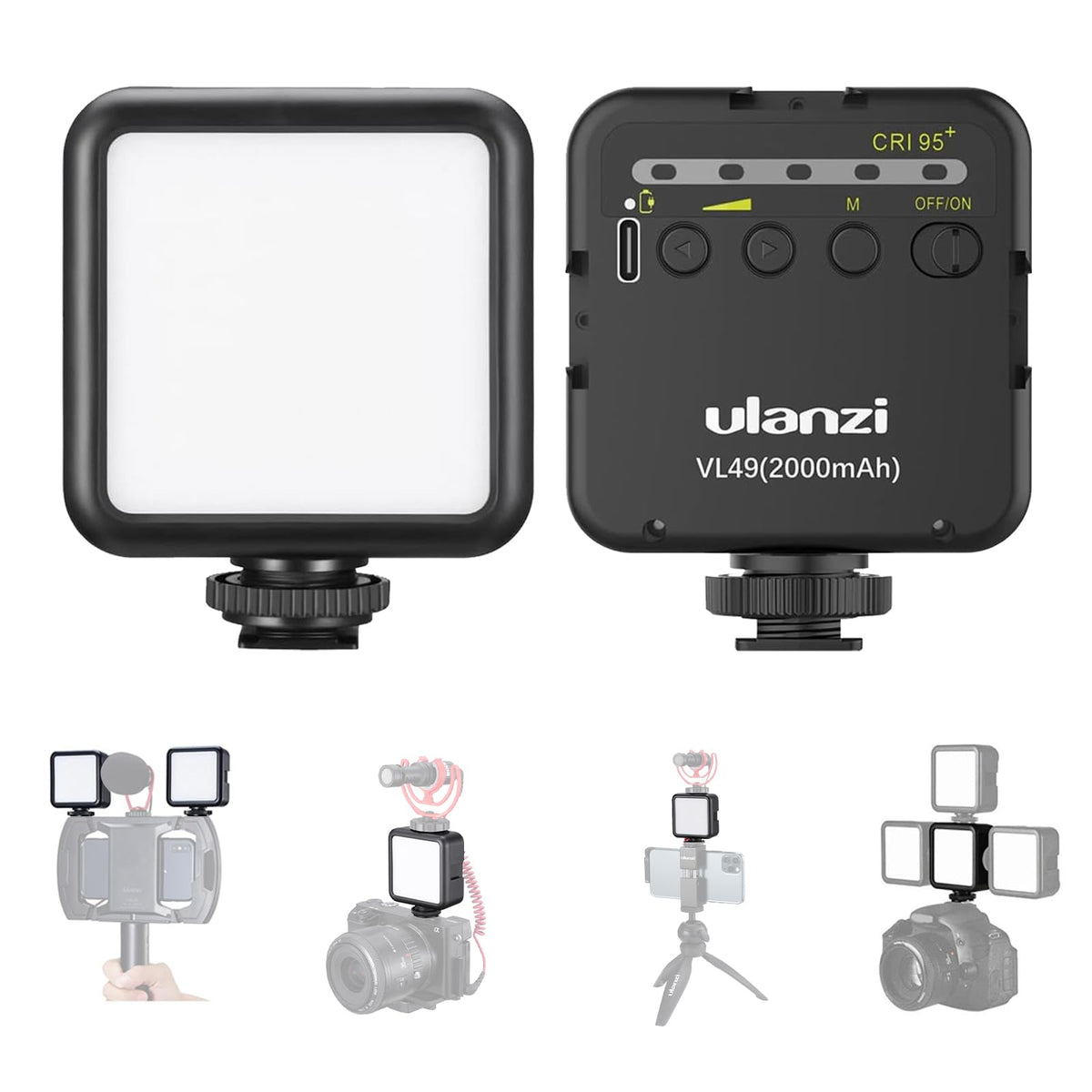 Ulanzi VL100X Selfie Light, Mini Clip LED Light Panel for Phone Bi-Color