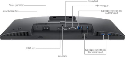 Dell 24 inch Monitor, P2425H Full HD 1080p Computer Monitor, Anti Glare 16:9 IPS Computer Screen, LCD 60Hz Monitor with Slim Design for Home and Office with Mouse Pad Incl