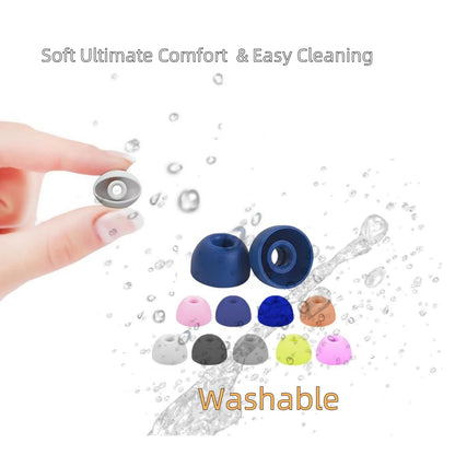 Aginkgo Replacement Ear Tips for Beats Fit Pro, Beats Studio Buds+, Beats Studio Buds, Beats Solo Buds Silicone Earbuds Washable Noise Isolation, Fit in The Charging Case, 6 Pairs S/M/L (Tidal Blue)