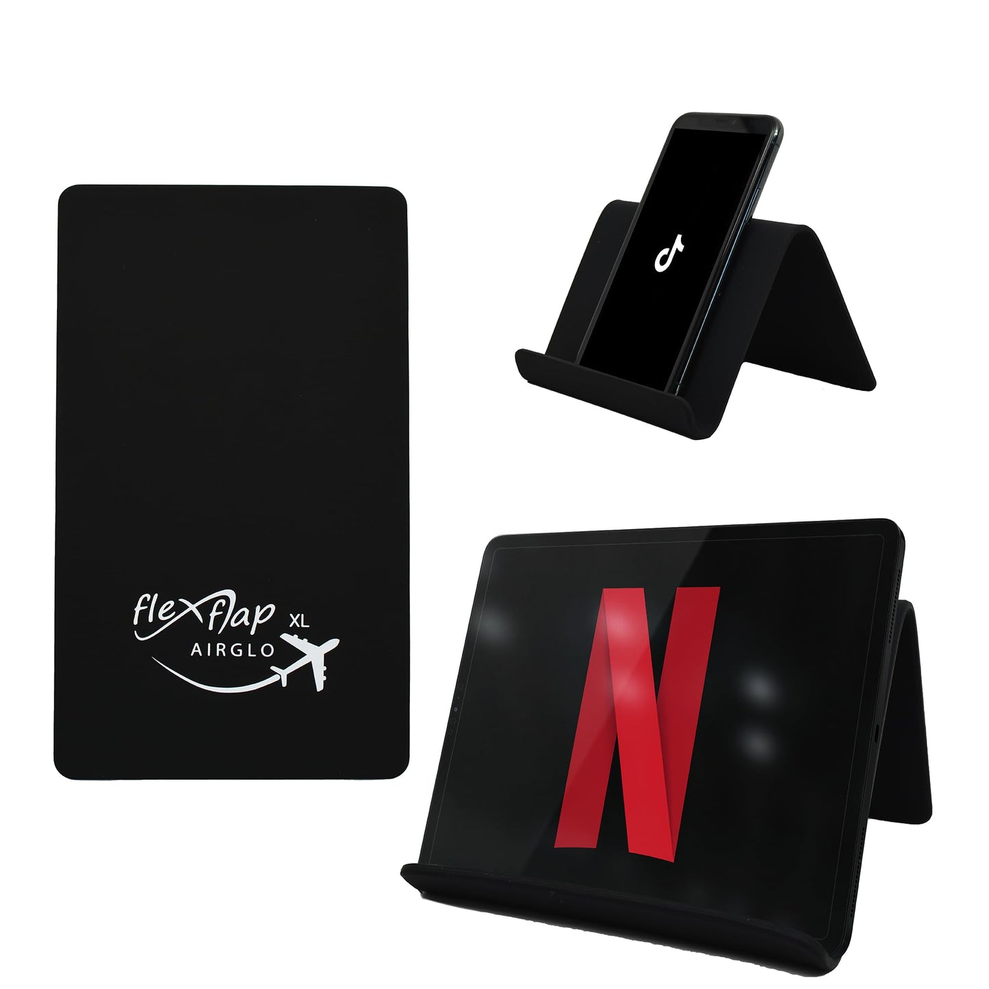 Flex Flap Cell Phone Holder & Flexible Tablet Stand for Desk, Bed, Treadmill, Home & Airplane Travel - XL